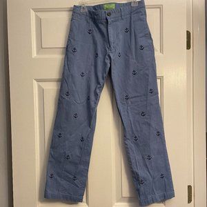 Boys' blue embroidered Castaway Nantucket cotton pants size 12